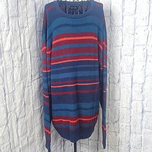 CARBON Striped‎ Cotton Men's Knit Sweater XL